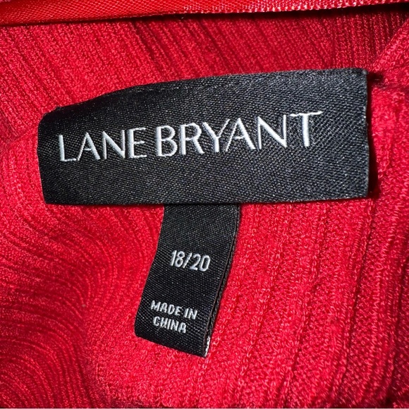 Lane Bryant Womens Size 18 Red Ribbed 3/4 Button Sleeve Pullover Sweater Work - Picture 8 of 11